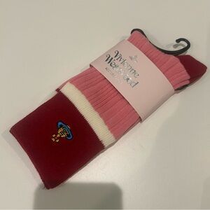 Vivienne Westwood Pink and Red Women's Socks